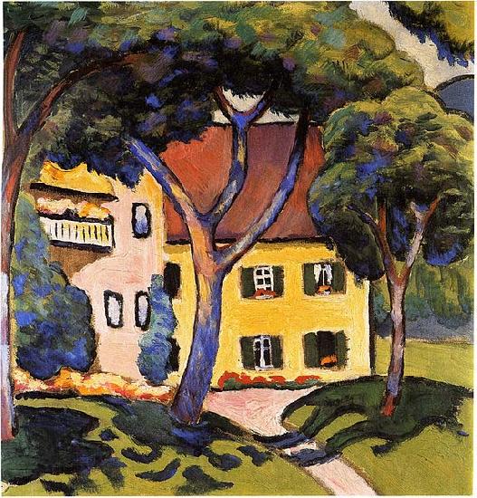 August Macke Staudacher's house at the Tegernsee Norge oil painting art